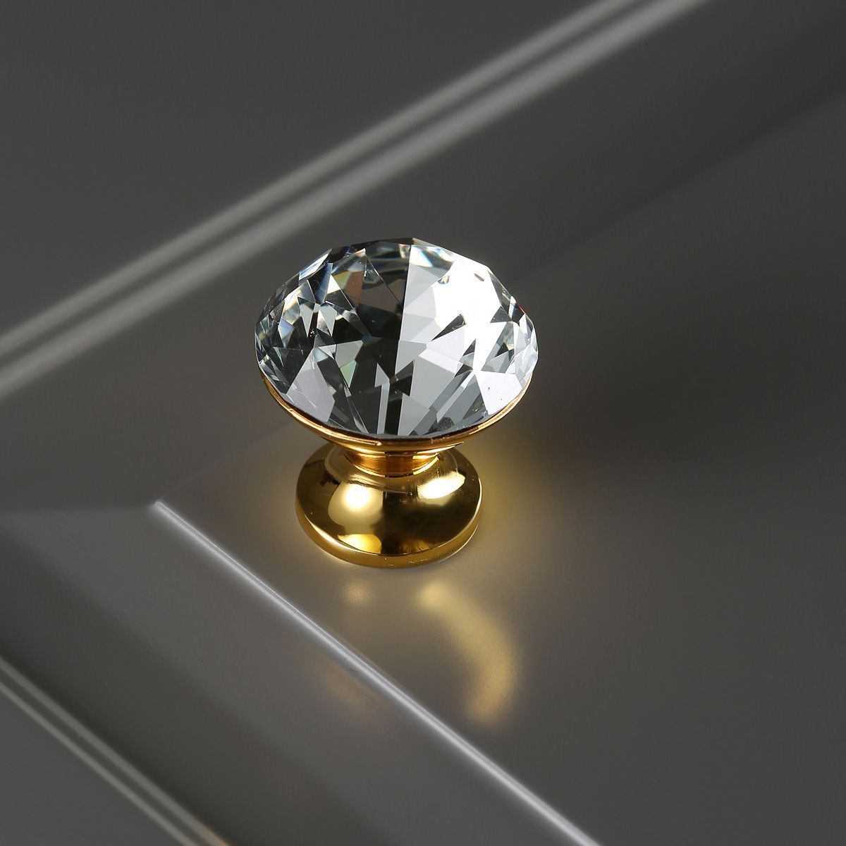 Ручка-кнопка с кристаллом GZ-CRPB30-03 золото GTV 7066 - фото 4