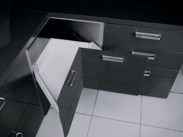 Модерн Бокс для угловых кухонных шкафов L-600 мм, низкий H-83 мм, серый GTV