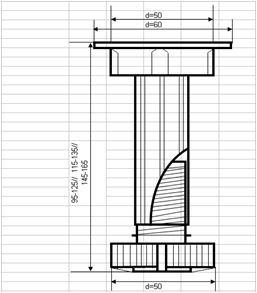 Ножка кухонная Н150 (145-165мм) черная Мебельная фурнитура 10093 Ножка кухонная Н150 (145-165мм) черная - фото 2