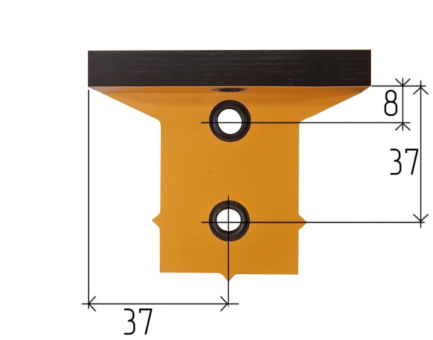 Мебельный Т-образный кондуктор ШТ-37(8) для сверления отверстий D5 мм, D8 мм Шаблон М, цвет оранжевый ШТ-37(8) 25130 Мебельный Т-образный кондуктор ШТ-37(8) для сверления отверстий D5 мм, D8 мм - фото 2