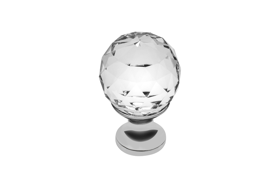 Ручка-кнопка с кристаллом GZ-CRPA25-01 хром GTV 7055 - фото 1