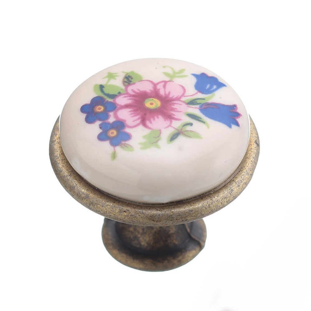 Ручка мебельная керамика кнопка GP-0728-J4-R (розовый) GTV 3385 Ручка мебельная керамика кнопка GP-0728-J4-R (розовый) - фото 1