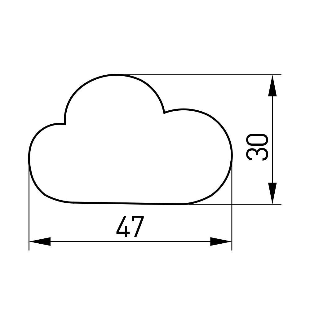 Ручка мебельная UM-CLOUD облако, серый GTV UM-CLOUD-SZ 17086 KID - фото 2