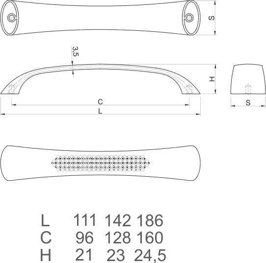 Ручка SIENNA L-128, хром GTV 10484 - фото 2