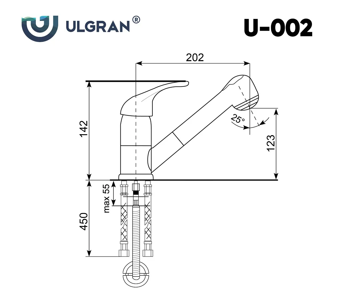 Смеситель для кухни Ulgran U-002-341, ультра-белый Ulgran 25616 - фото 2