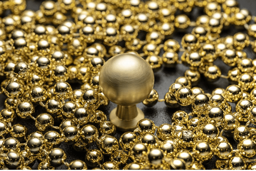 Ручка NORD кнопка, брашированное золото GTV 18200 - фото 5