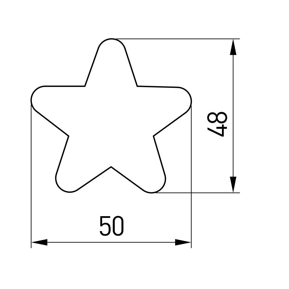 Ручка мебельная UM-STAR звезда, розовый GTV UM-STAR-RZ 17089 KID - фото 2