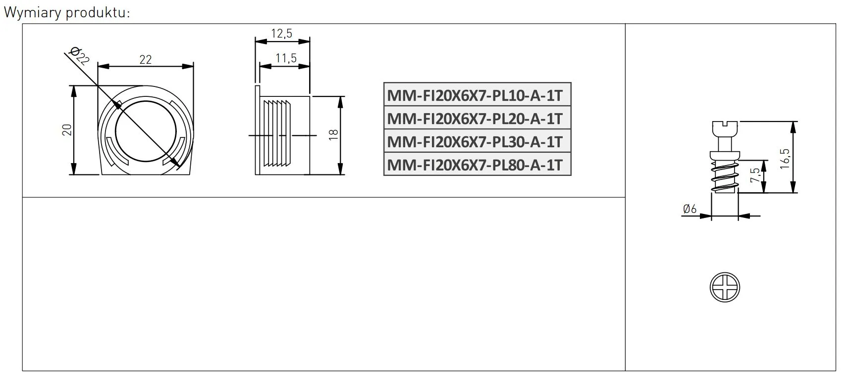 Эксцентриковая стяжка+дюбель ввинчивающаяся, черная MM-FI20X6X7-PL20-A-1T  купить в Санкт-Петербурге - GTV-Меридиан