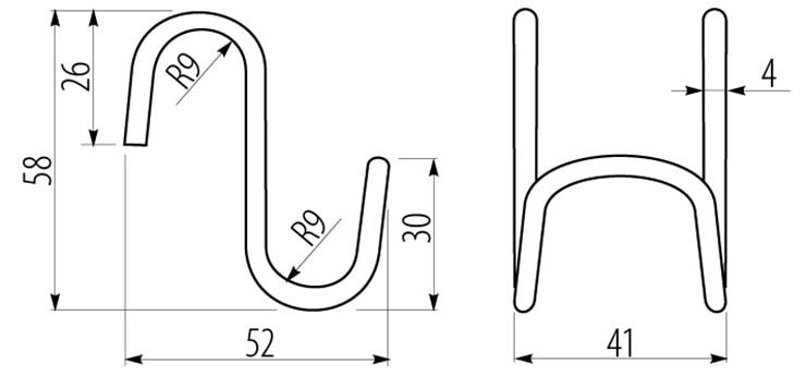 Крючок для рейлинга хром (двойной) GTV 2661 Крючок для рейлинга хром (двойной) - фото 2
