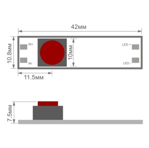 Микровыключатель кнопочный с проводом для профилей 12V, max 96W, max 8A, IP20 Led Crystal 14840 - фото 2