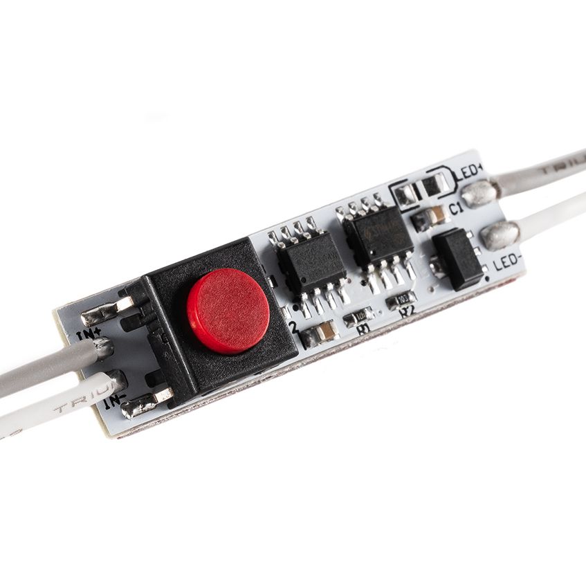 Микровыключатель кнопочный с проводом для профилей 12V, max 96W, max 8A, IP20 Led Crystal 14840 - фото 1