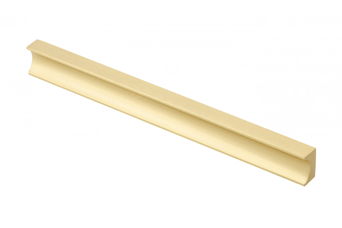 Ручка мебельная алюминиевая GROOVE 160мм/190мм, светлое брашированное золото GTV UA-GROOVE-160-22 26141 Ручка мебельная алюминиевая GROOVE 160мм/190мм, светлое брашированное золото - фото 1
