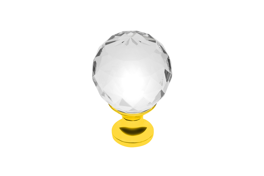 Ручка-кнопка с кристаллом GZ-CRPA30-03 золото GTV 7058 - фото 1