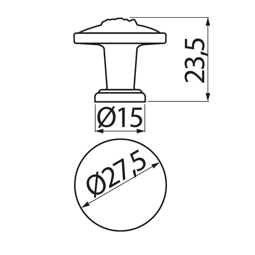 Ручка ARDEA кнопка, брашированная латунь GTV 16588 - фото 2