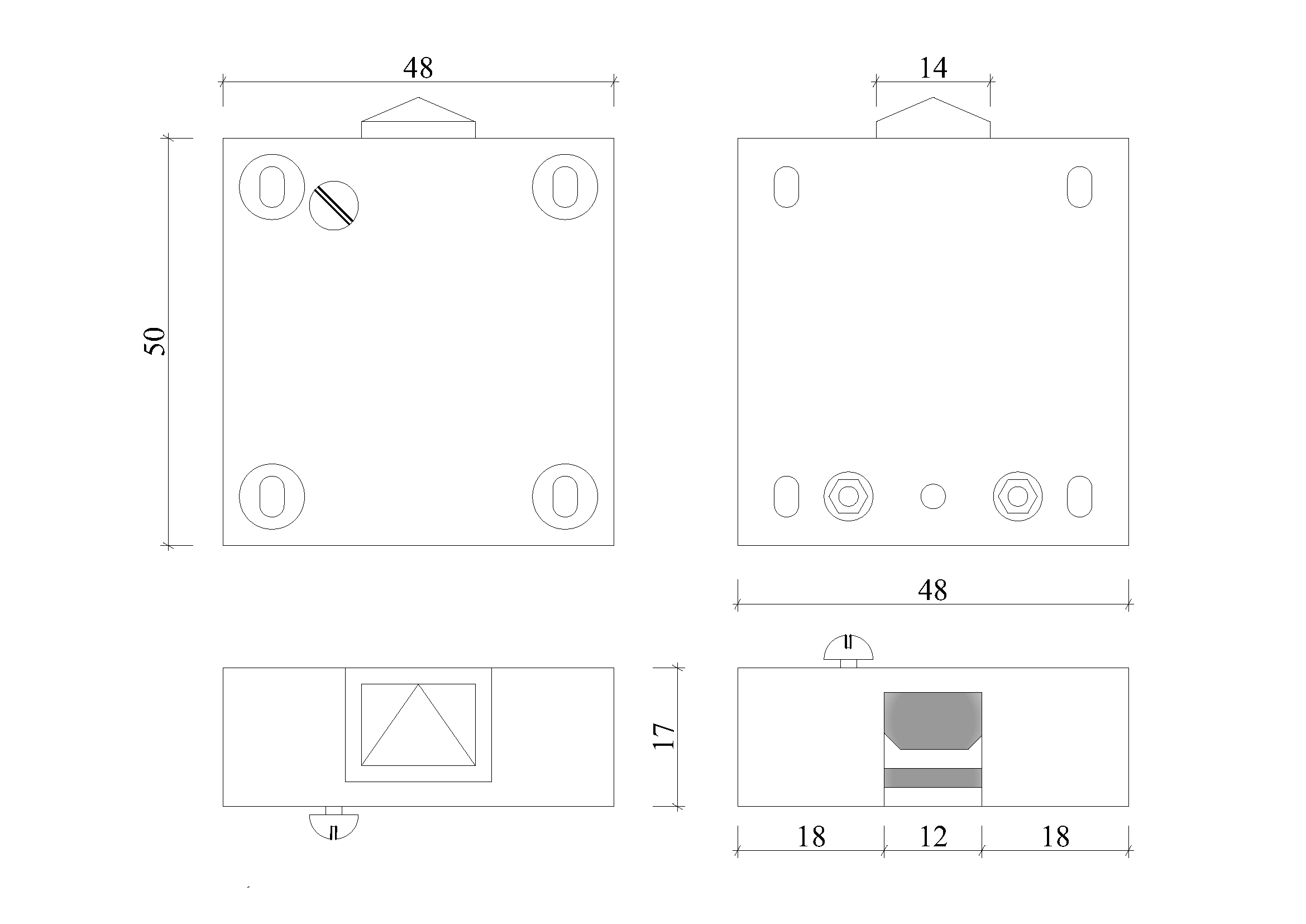 Выключатель мебельный для откатной двери 4312, 250B, 2A, норм-замкнут, черный, 55х48х17 мм GLS 18693 - фото 3