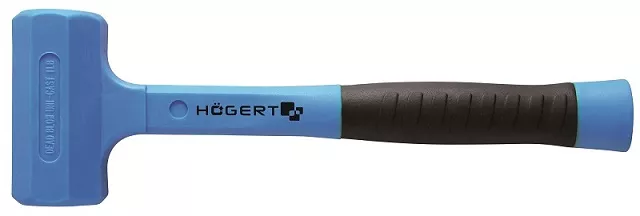 Молоток безынерционный 680гр., с ручкой из стекловолокна Hoegert technik, цвет синий/черный