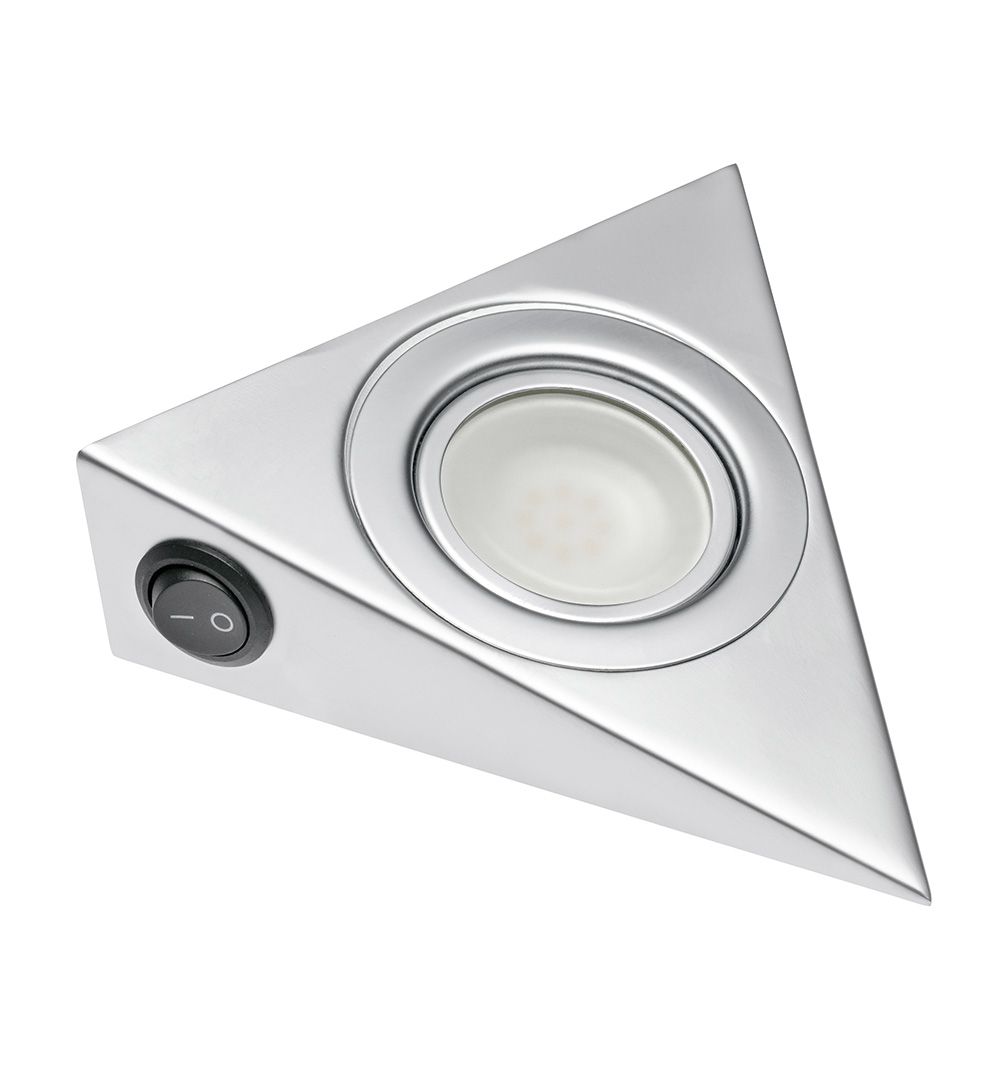 Точечный накладной светодиодный светильник уголок алюминий, 12v, 1,8w, 9 диодов холодный свет с выключателем, провод 2м GTV 14790 - фото 1