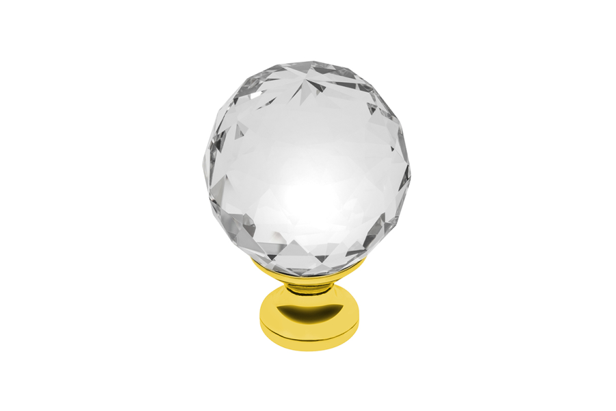 Ручка-кнопка с кристаллом GZ-CRPA40-03 золото GTV, цвет золото/кристалл