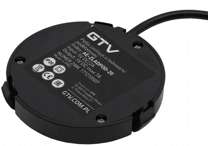 Беспроводное зарядное устройство, под столешницу GTV, цвет черный AE-ZLADPOD-20 17241 - фото 3