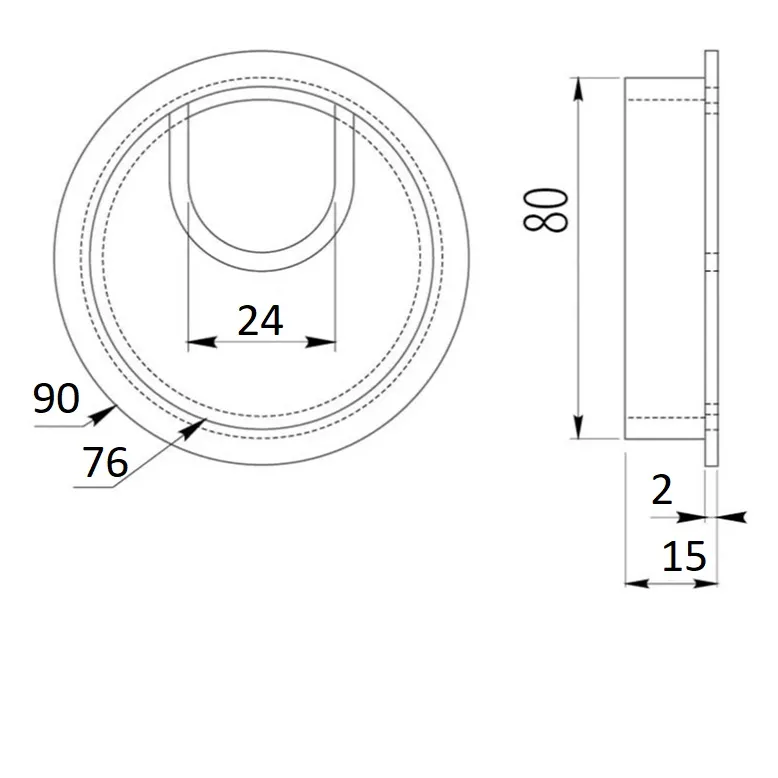 Заглушка кабель-канала  металлическая D-80 мм хром GTV 5273 - фото 2