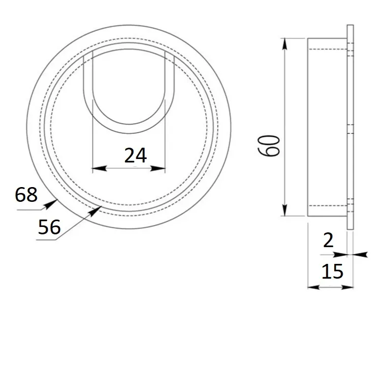 Заглушка кабель-канала металлическая D-60 мм хром GTV 3657 - фото 2