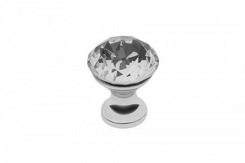 Ручка-кнопка с кристаллом GZ-CRPB25-01 хром — купить оптом и в розницу в интернет магазине GTV-Meridian.